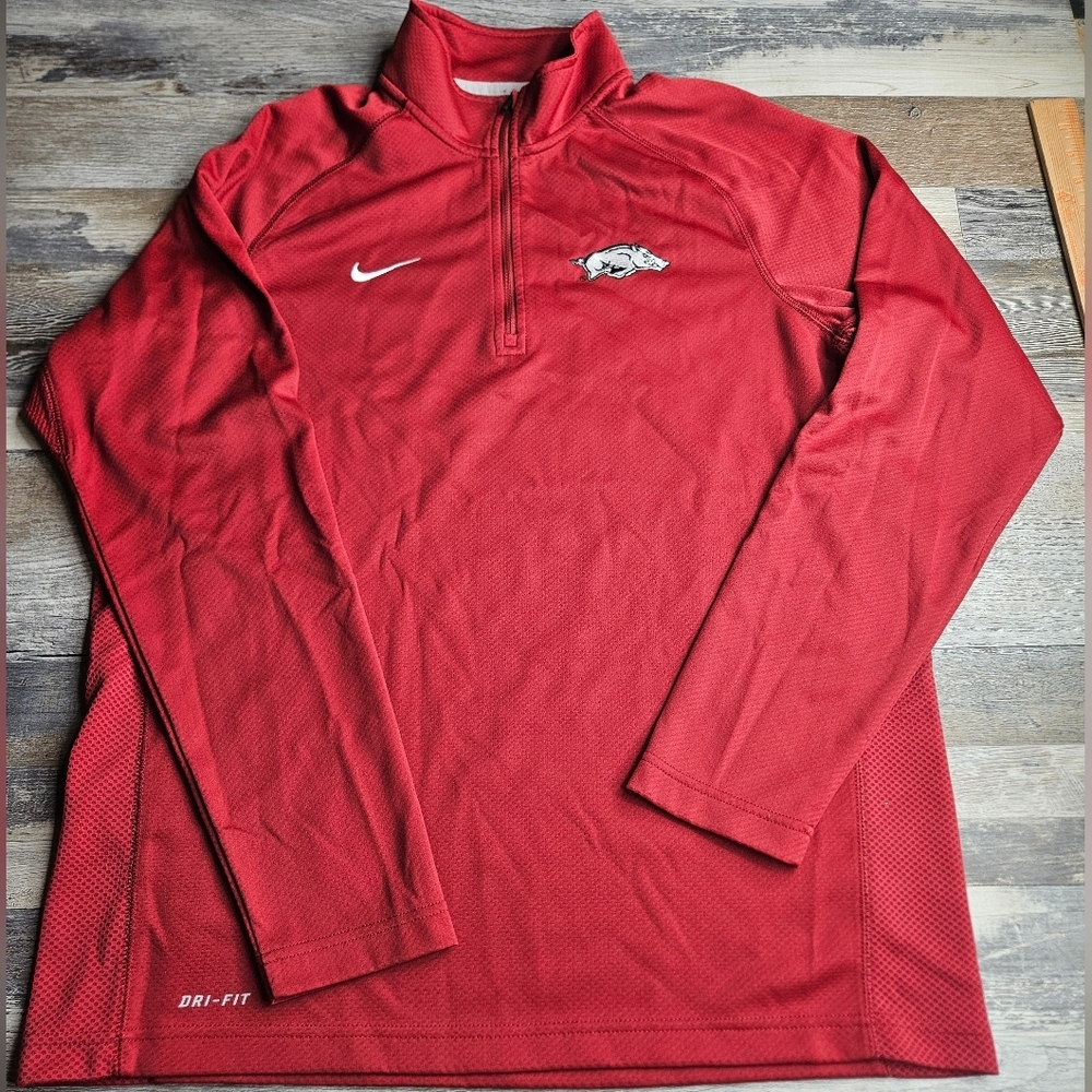 Nike X Arkansas Razorbacks Quarter Zip Pullover Men's Medium University